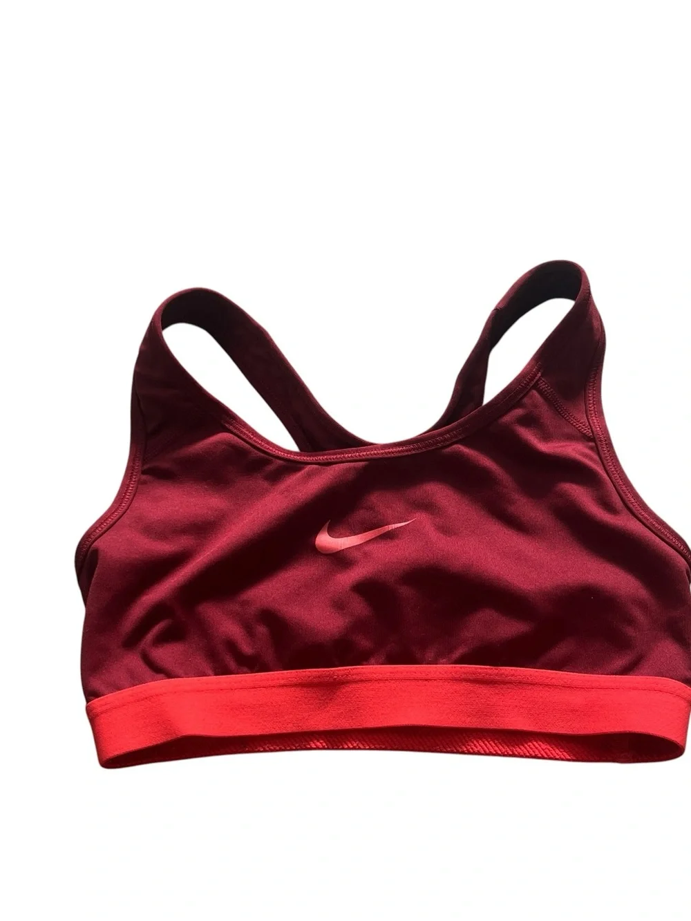 Nike Women's Burgundy Red Sports Bra Coral Band Size XS